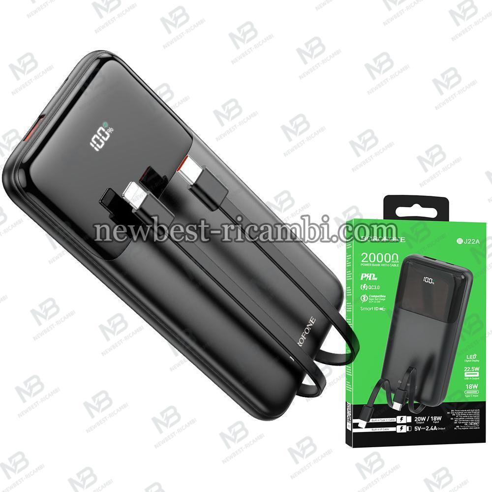 Powerbank Borofone BJ22A Mobile 20000mAh PD + QC 3.0 with Digital Display Black In Blister