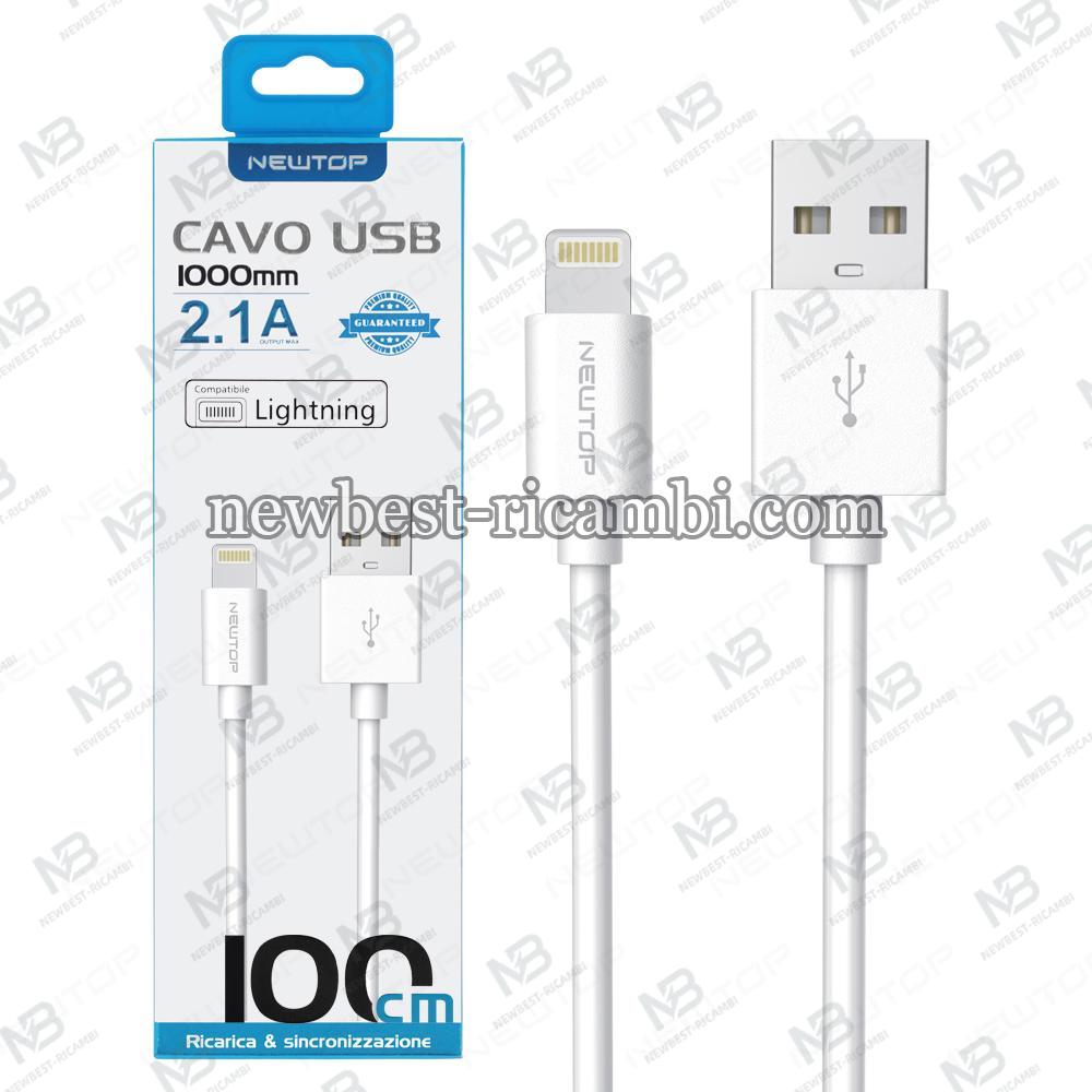 NEWTOP BASICS CU07 SIMPLY CAVO 100CM USB/LIGHTNING (Lightning Iphone - Bianco)