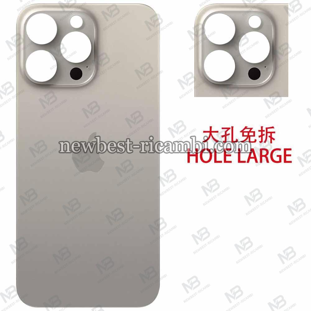 iPhone 15 Pro Back Cover Glass Hole Large Natural Titanium