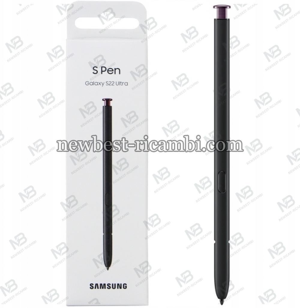 Samsung Galaxy S22 Ultra S908B S Pen Violet Burgundy Original In Blister