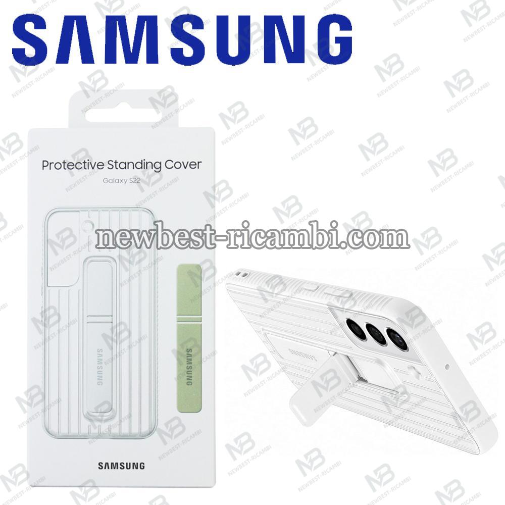 Samsung Galaxy S22 Case With Stand Tempered White Original Service Pack