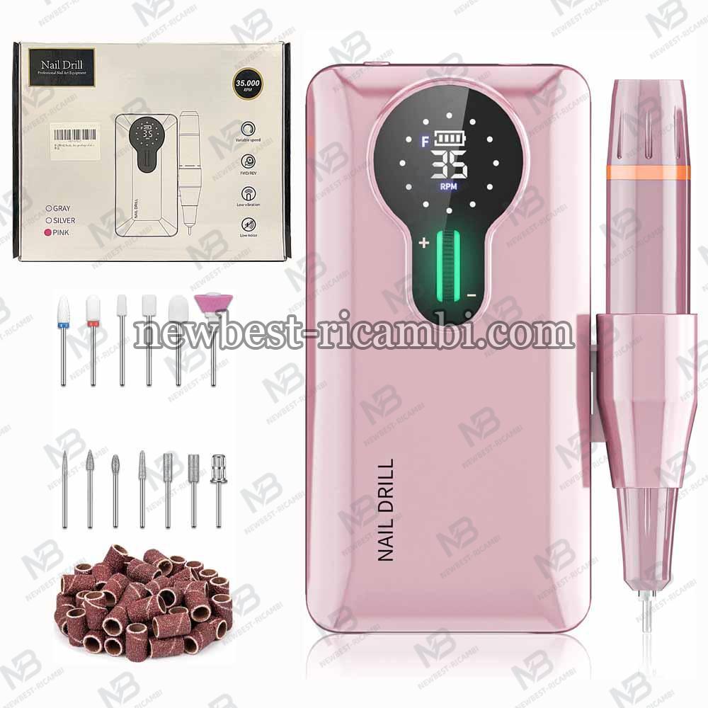 ENGERWALL Portable Nail Art Machine Professional 35000 RPM Pink in Blister