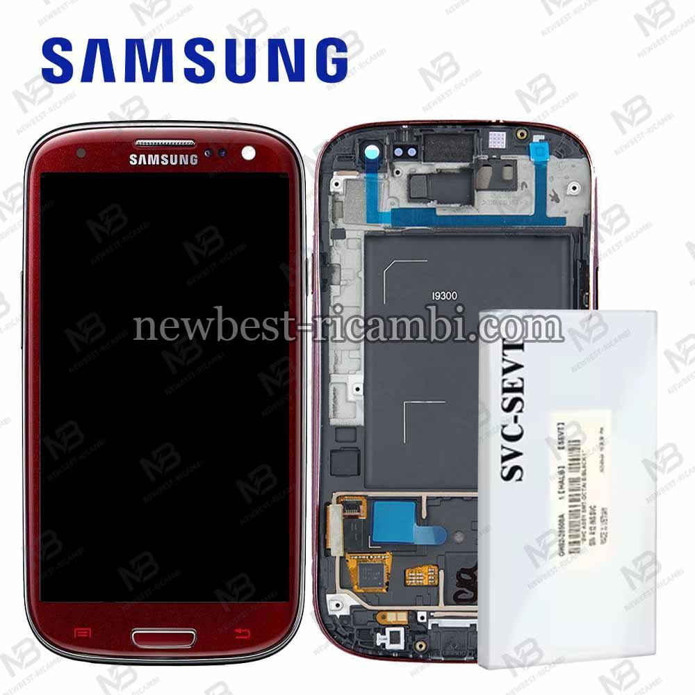 Samsung Galaxy S3 i9300 Touch + Lcd + Frame Red Service Pack