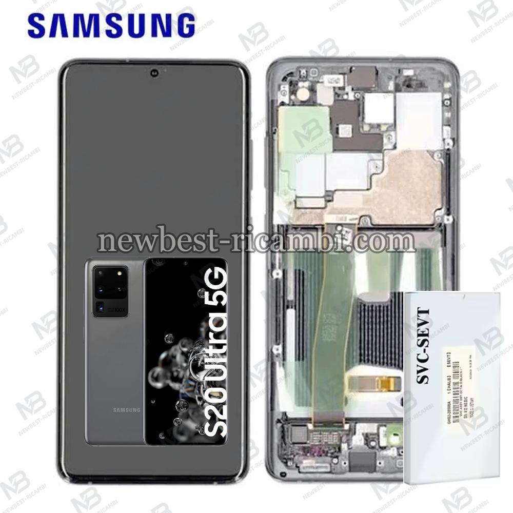 Samsung Galaxy S20 Ultra 5G G988 Touch+Lcd+Frame Grey Service Pack