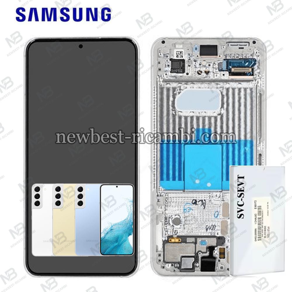 Samsung Galaxy S22 S901B Touch+Lcd+Frame Phantom White / Cream / Sky Service Pack