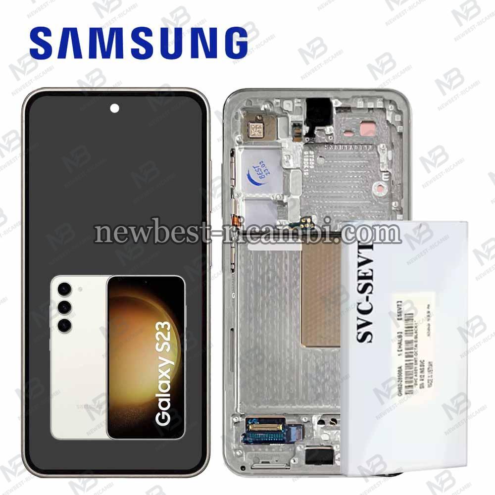 Samsung Galaxy S23 S911 Touch+Lcd+Frame Cream Service Pack