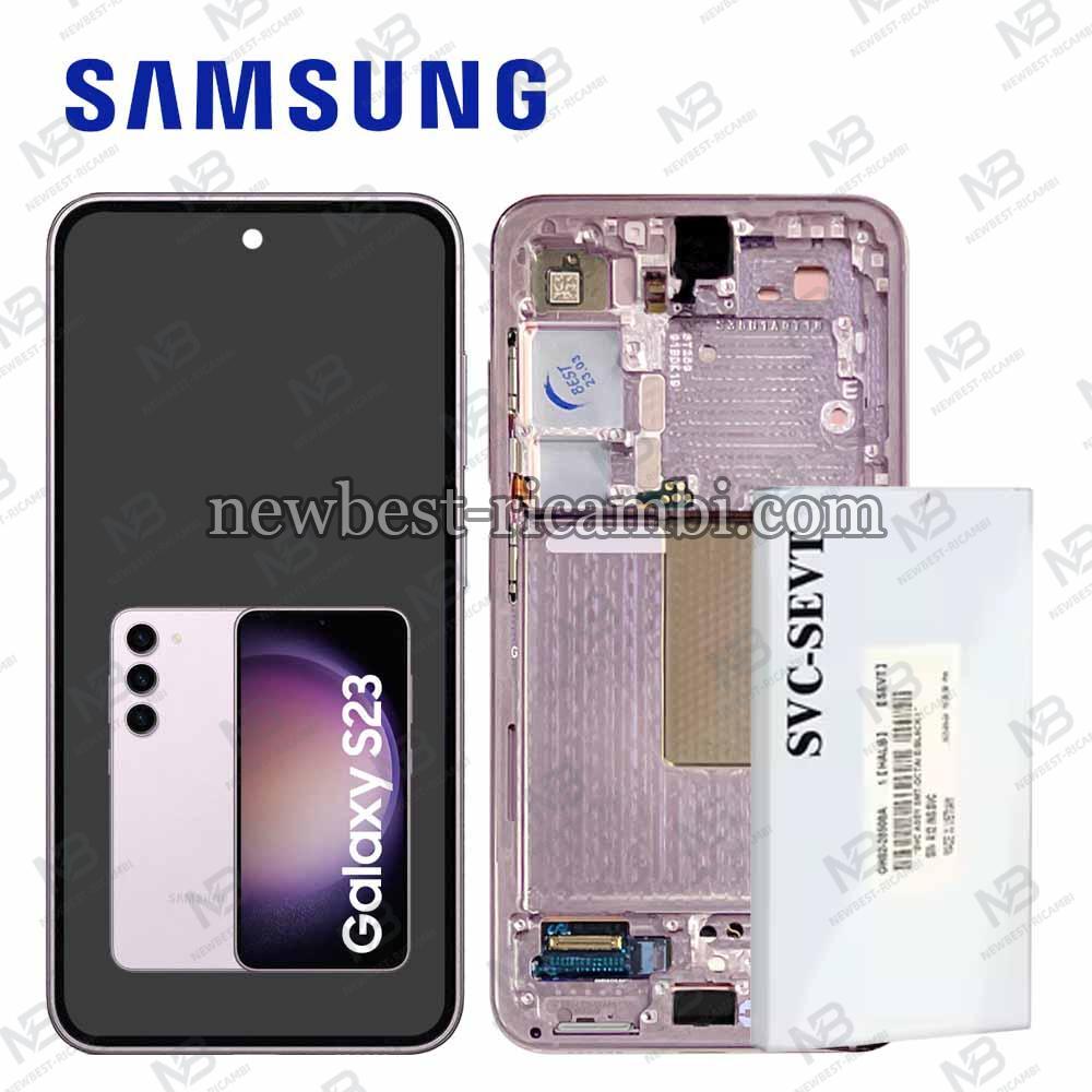 Samsung Galaxy S23 S911 Touch+Lcd+Frame Lavender Service Pack