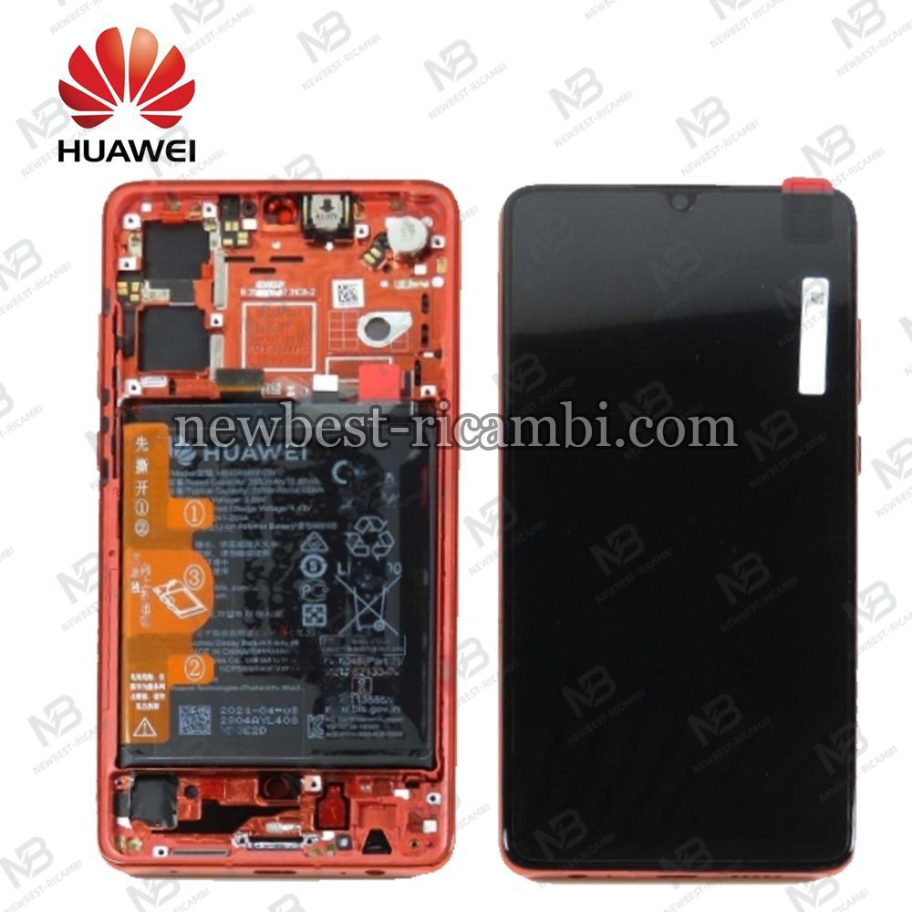 Huawei P30 Touch + Lcd + Frame Battery Full (New Version 2021)  Amber Sunrise Service Pack