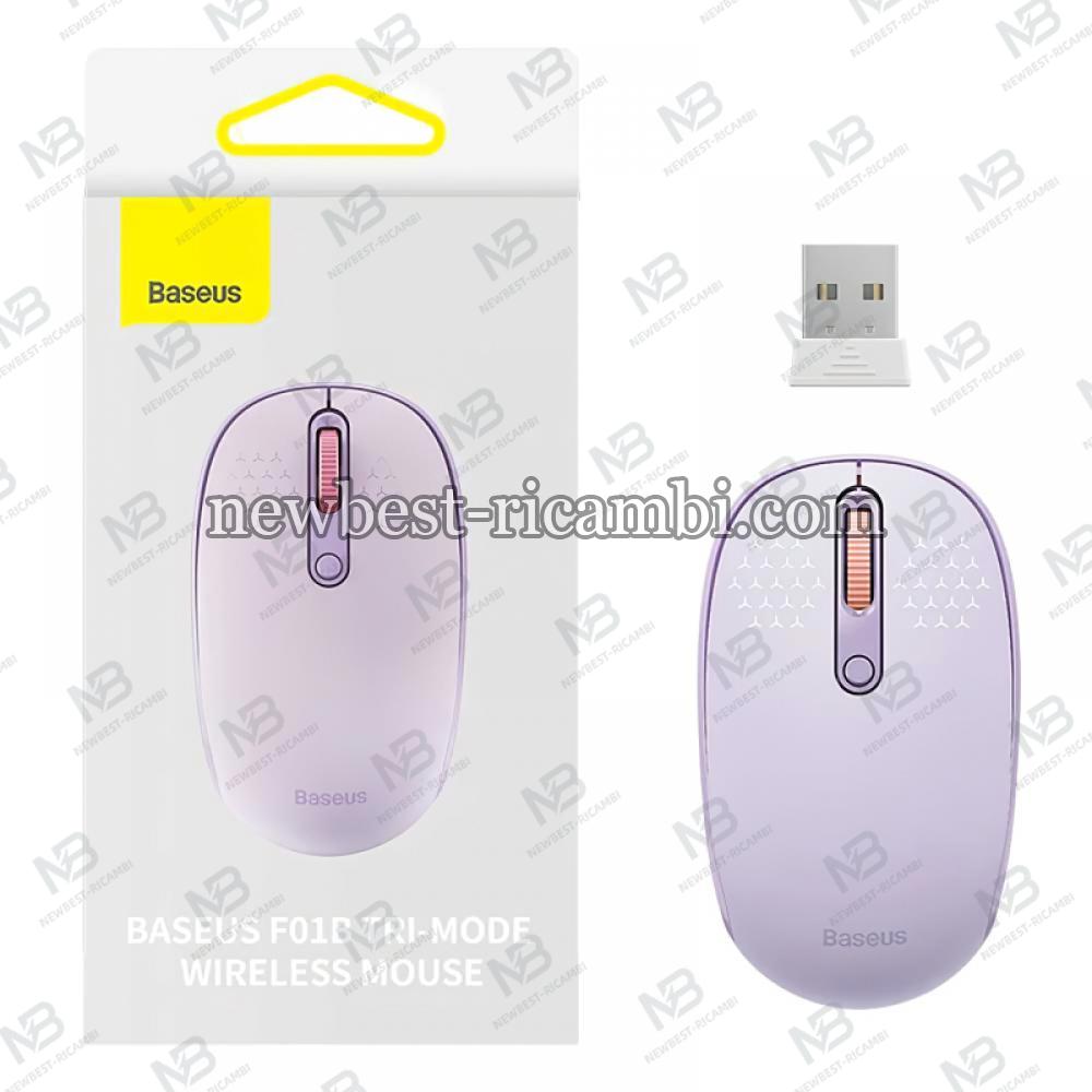 Wireless Mouse Baseus F01B Tri-Mode 1600DPI BT / Wi-Fi Purple B01055503513-00 In Blister