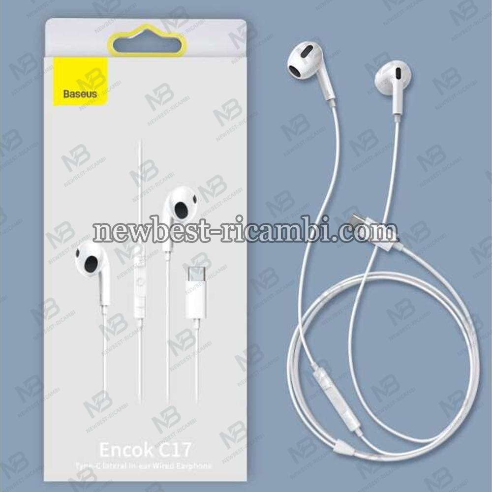 Handsfree USB-C Baseus Encok C17 White NGCR010002 In Blister