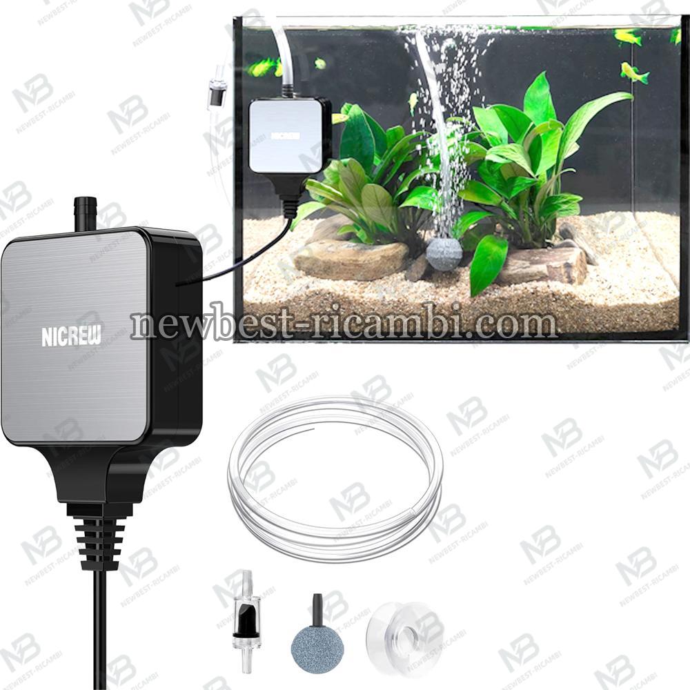 NICREW Nano Silent Aquarium Air Pump, Corded Electric In Blister