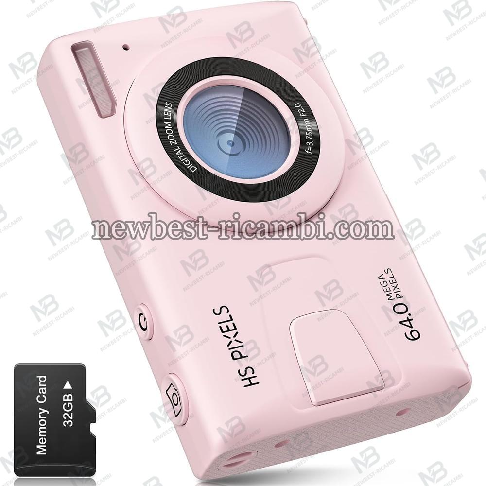 CCN Digital Camera 64MP 1080P FHD Camera with 3.0" Screen, 18X Digital Zoom Portable Compact Camera In Blister