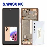 Samsung Galaxy A536 A53 5G Touch+Lcd+Frame  Awesome Peach Gold Service Pack