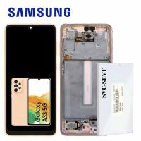 Samsung Galaxy A336 A33 5G Touch+Lcd+Frame Awesome Peach Gold Service Pack