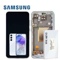 Samsung Galaxy A55 5G A556 Touch + Lcd + Frame Blue Service Pack