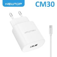 NEWTOP CM30 BASIC CARICATORE DA MURO 1 USB 2.1A CON CAVO TYPE-C