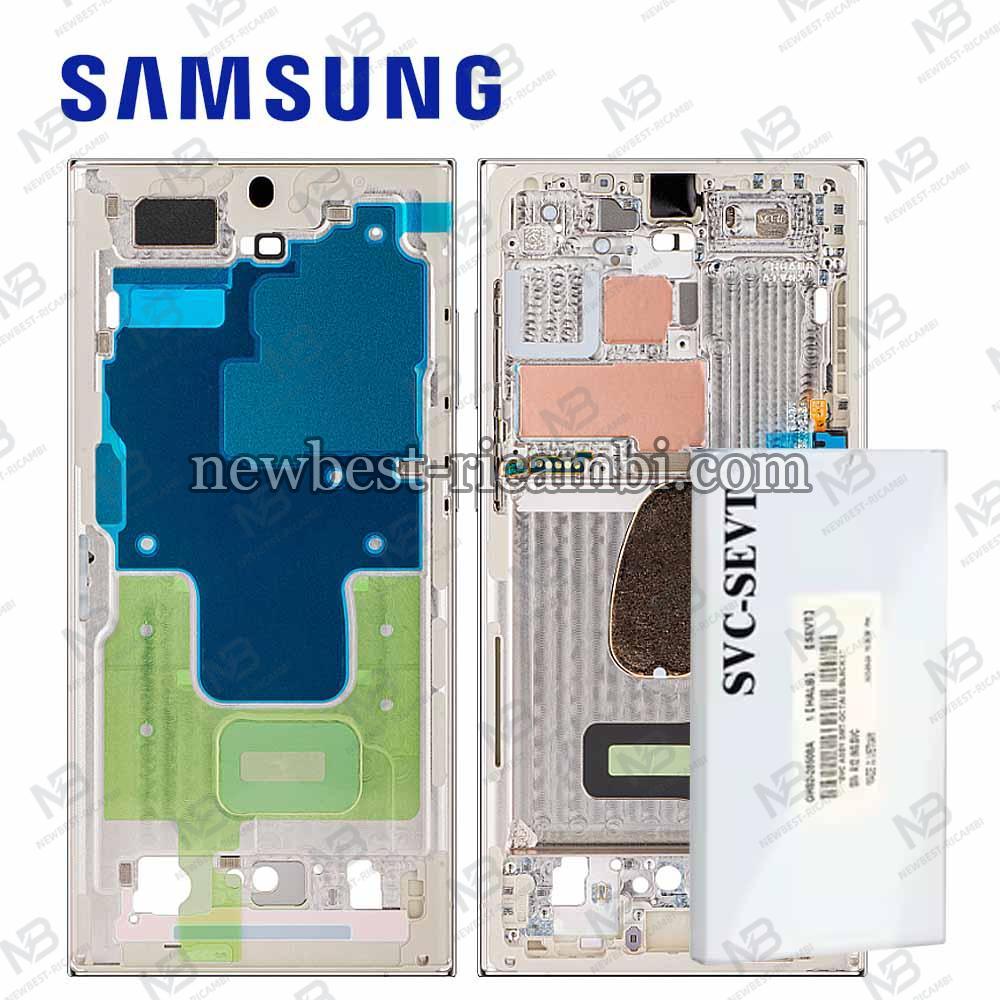 Samsung Galaxy S23 Ultra S918 Middle Frame + Sde Key Cream Service Pack