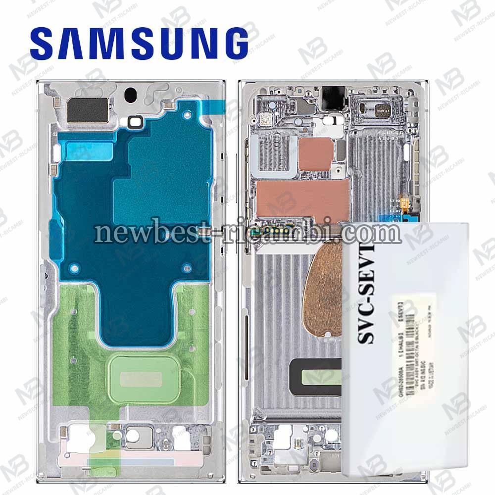 Samsung Galaxy S23 Ultra S918 Middle Frame + Side Key Sky Blue Service Pack