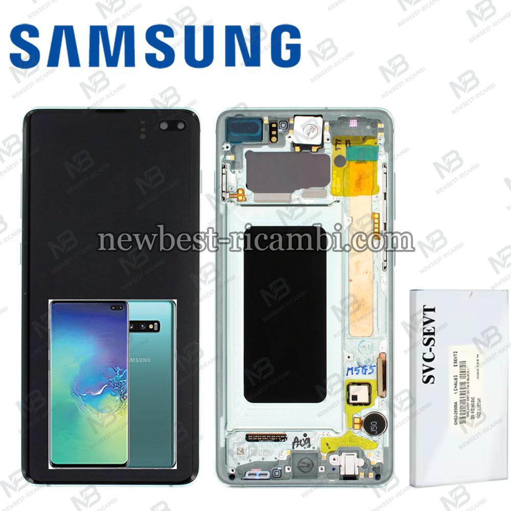 Samsung Galaxy S10 Plus G975f Touch + Lcd + Frame Green Service Pack