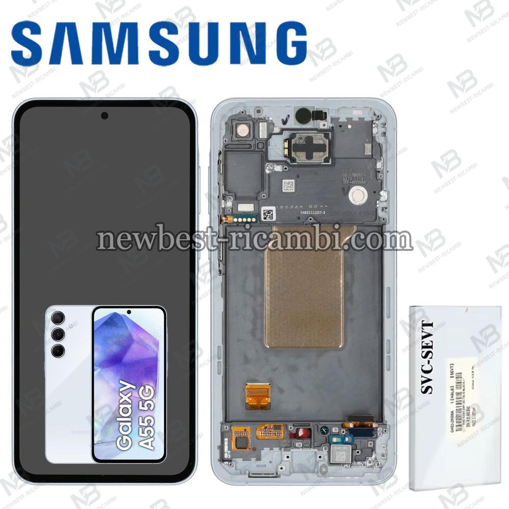 Samsung Galaxy A55 5G A556 Touch + Lcd + Frame Blue Service Pack