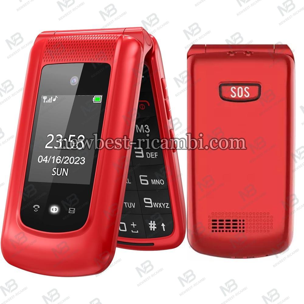 Uleway G380D Flip Mobile Phone Red In Blister