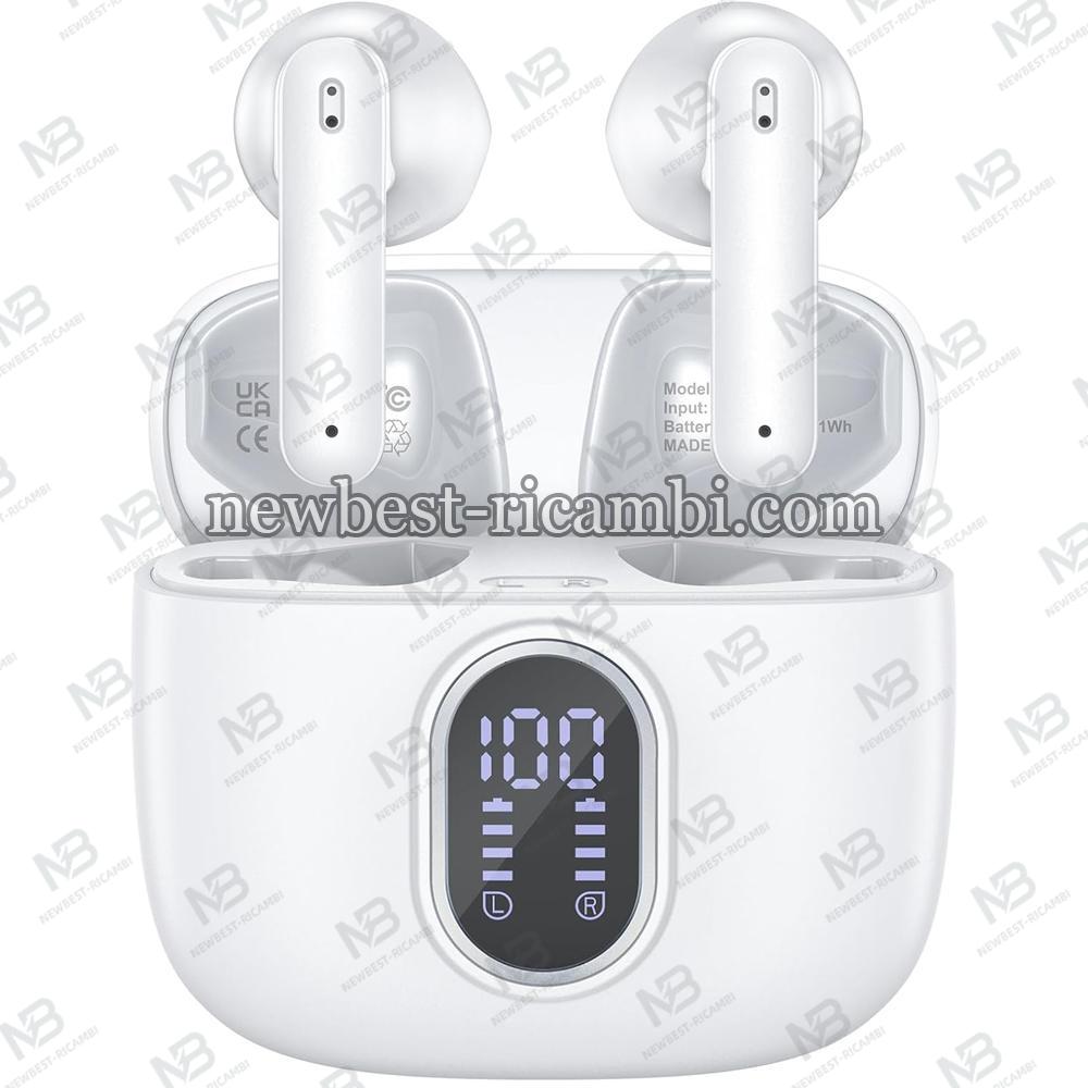 Wireless Earbuds Bluetooth 5.3 Headphones HiFi Stereo Deep Bass G18 White In Blister