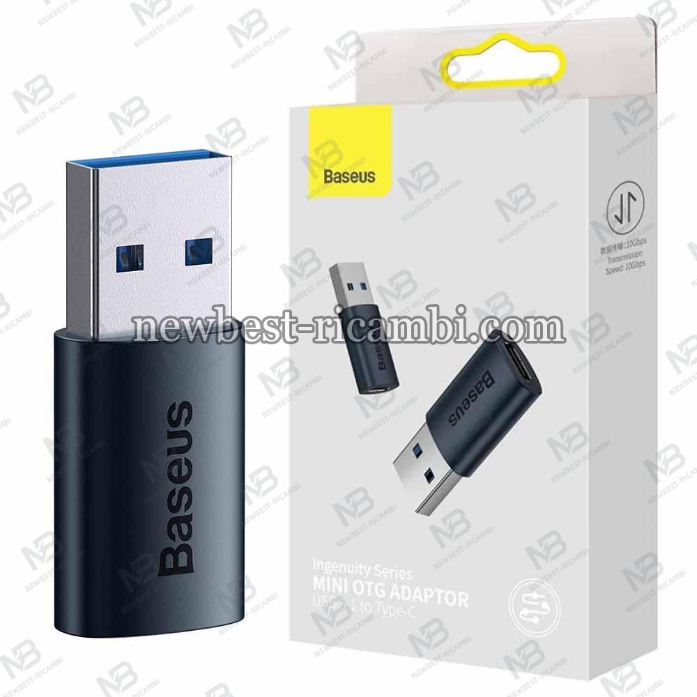 USB-C to USB-A OTG Adapter Baseus Ingenuity Blue ZJJQ000103 in Blister