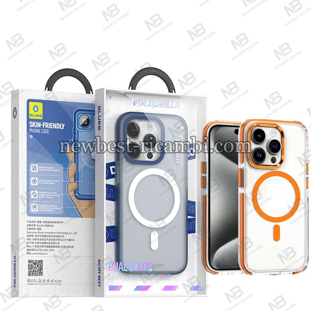 Blueo Skin Friendly Dual Color Magsafe Case - iPhone 15 Pro - Orange In Blister