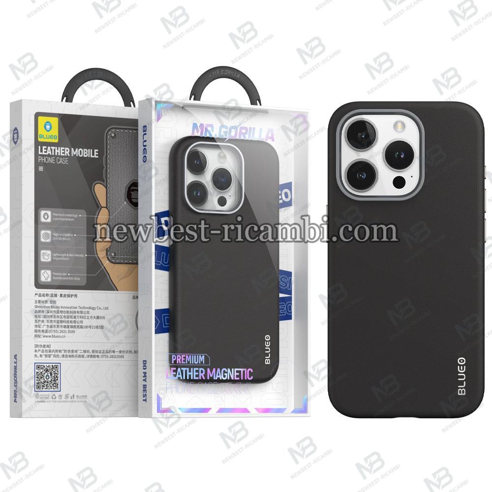 Blueo Leather Mobile Phone Case iP15 Pro Max Black In Blister