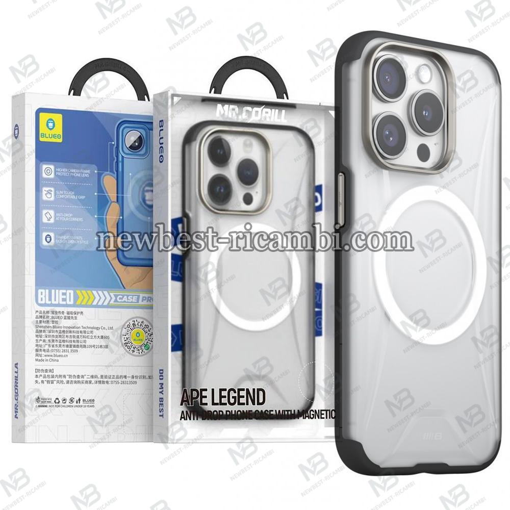 Blueo Ape Legend Anti-Drop Phone With Magsafe Case - iPhone 15 Pro Max - Grey In Blister