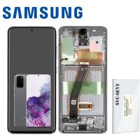 Samsung Galaxy S20 G980f G981 Touch + Lcd + Frame Grey Service Pack