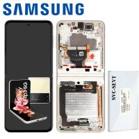 Samsung Galaxy Z Flip 3 5G F711 Touch+Lcd+Frame Cream White Service Pack