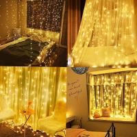 LED Light Curtain 3x3 M Outdoor Christmas Light Curtain IP44 White In Blister