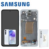 Samsung Galaxy A55 5G A556 Touch + Lcd + Frame Blue Service Pack