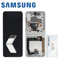 Samsung Galaxy Z Flip 4 F721 Touch + Lcd + Frame Silver / White Service Pack