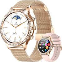 Fitonyo Smart Watch for Women Fitness Watch with Heart Rate SpO2 Sleep Tracker Gold In Blister