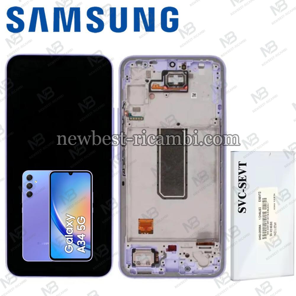 Samsung Galaxy A34 5G A346 Touch + Lcd + Frame Violet Service Pack