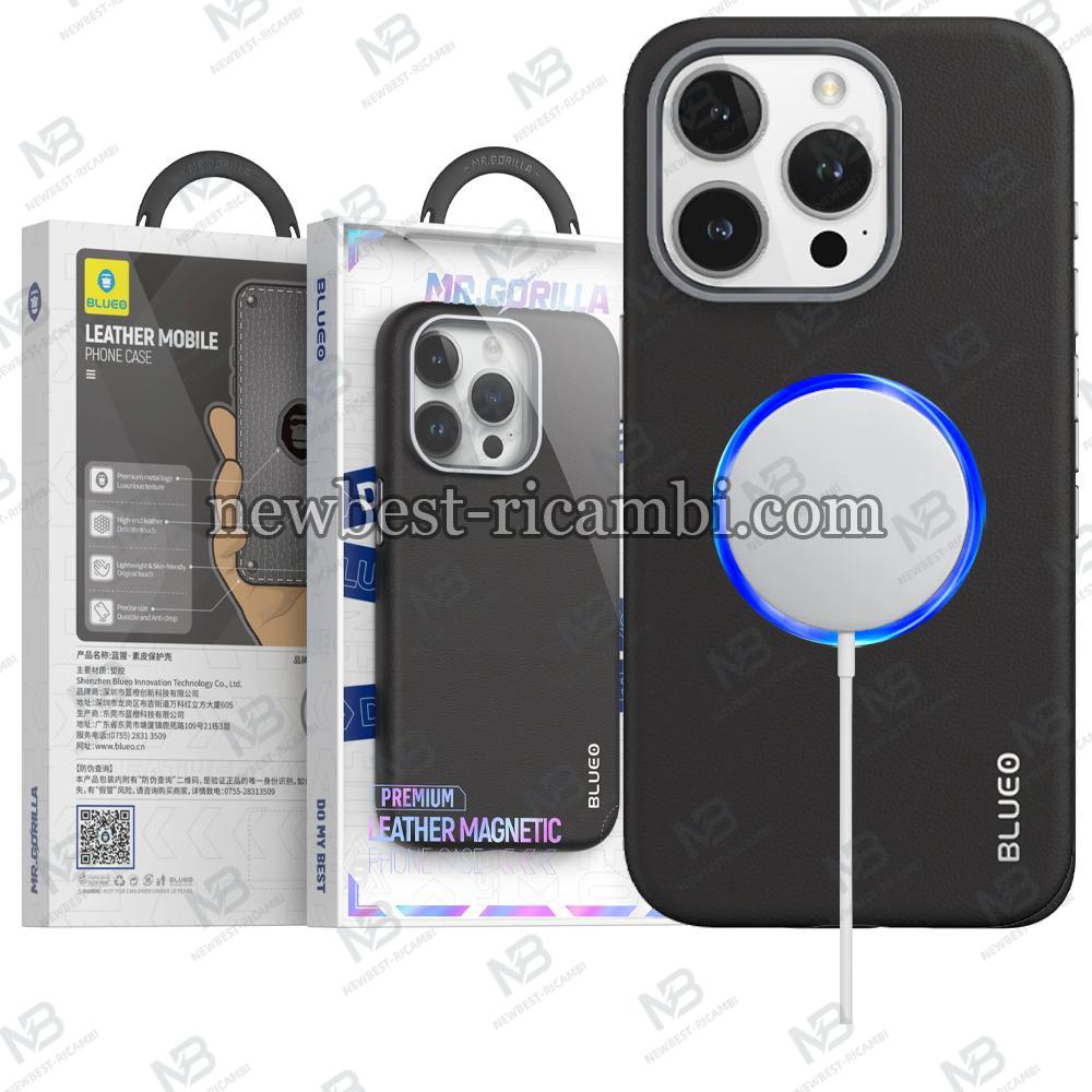 Blueo Leather Mobile Phone Case iP15 Pro Max Black In Blister