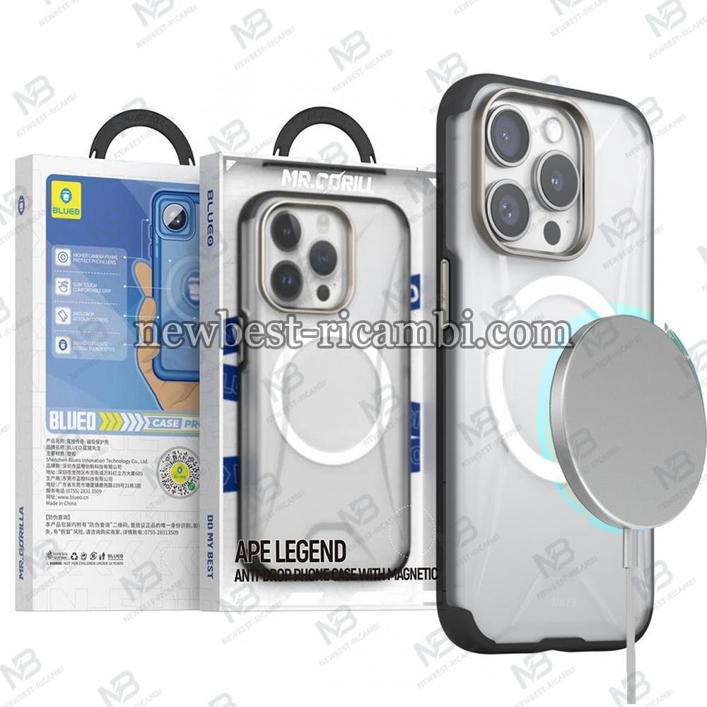 Blueo Ape Legend Anti-Drop Phone With Magsafe Case - iPhone 15 Pro Max - Grey In Blister