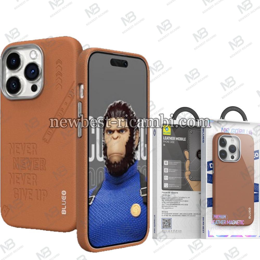 Blueo Leather Mobile Phone Case iPhone 15 Pro Max Brown In Blister