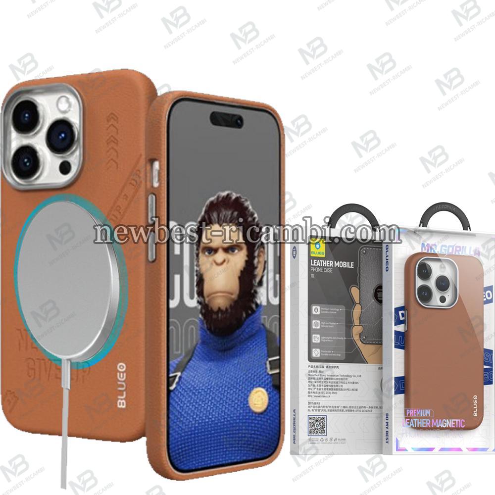 Blueo Leather Mobile Phone Case iPhone 15 Pro Brown In Blister