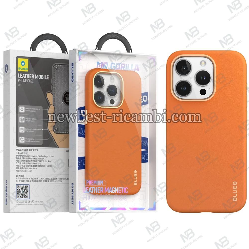 Blueo Leather Mobile Phone Case iPhone 15 Pro Max Orange In Blister