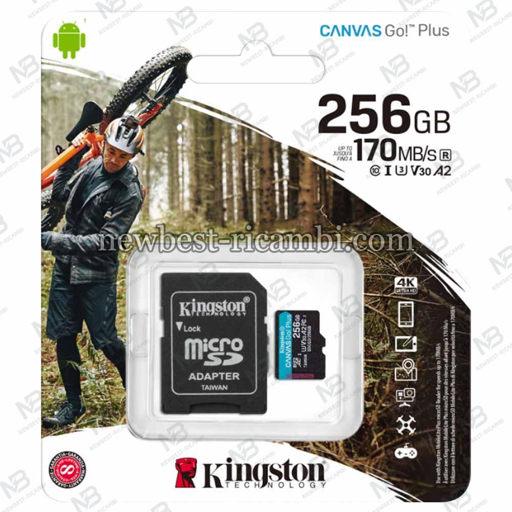 Kingston Canvas Go Plus microSDXC Memory Card with Adapter 256Gb Class 10 / UHS-1 U3 SDCG3/256GB