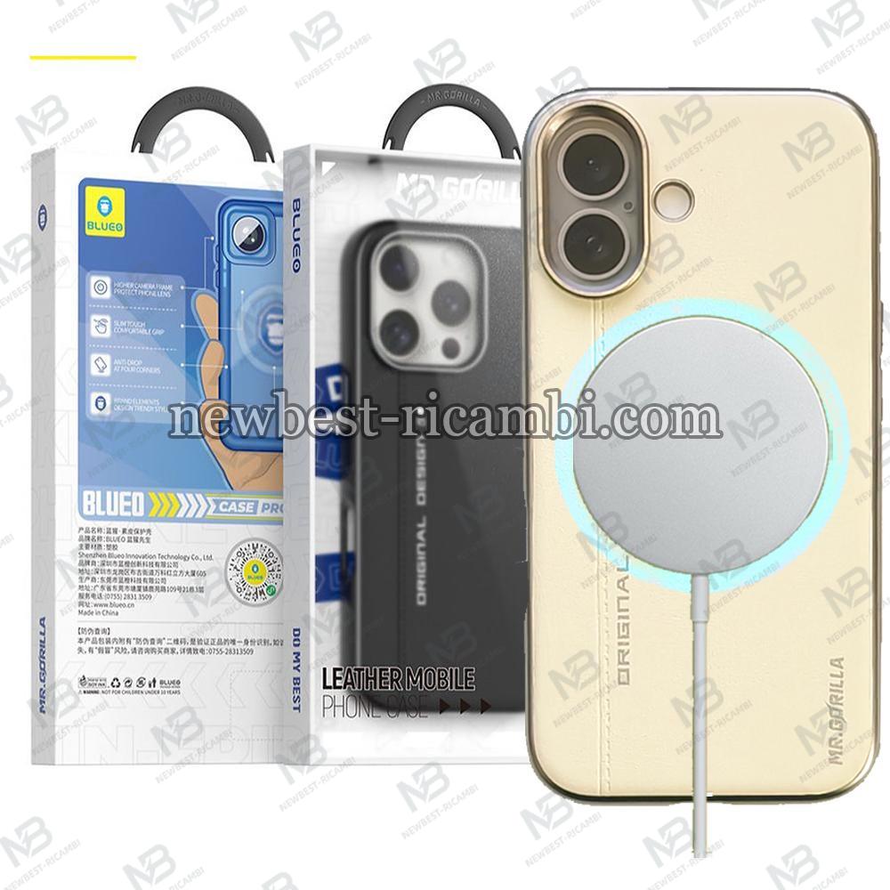 BLUEO Premium Leather Phone Case With Magnetic iPhone 16 White In Blister