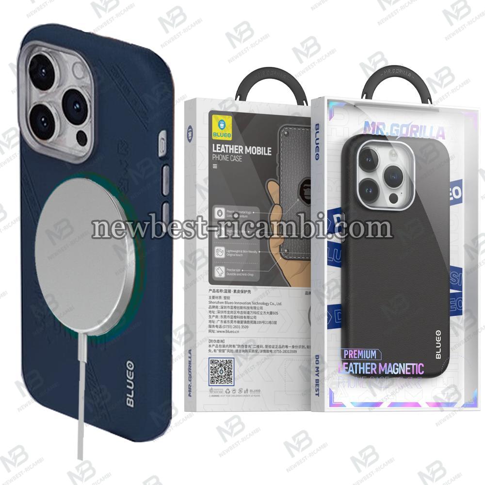 Blueo Leather Mobile Phone Case iPhone 15 Pro Max Dark Blue In Blister