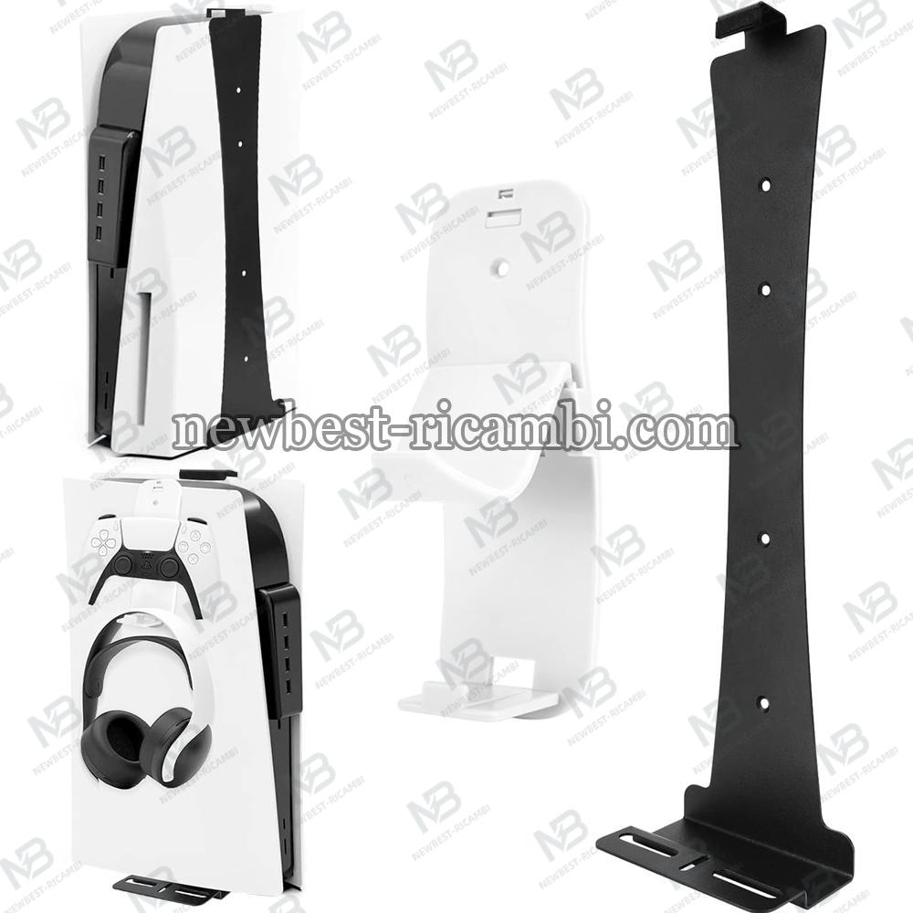 PlayStation 5 Wall Bracket Sturdy Steel PlayStation 5 Wall Mount Bracket with Controller Holder and Headphone Hook  In B