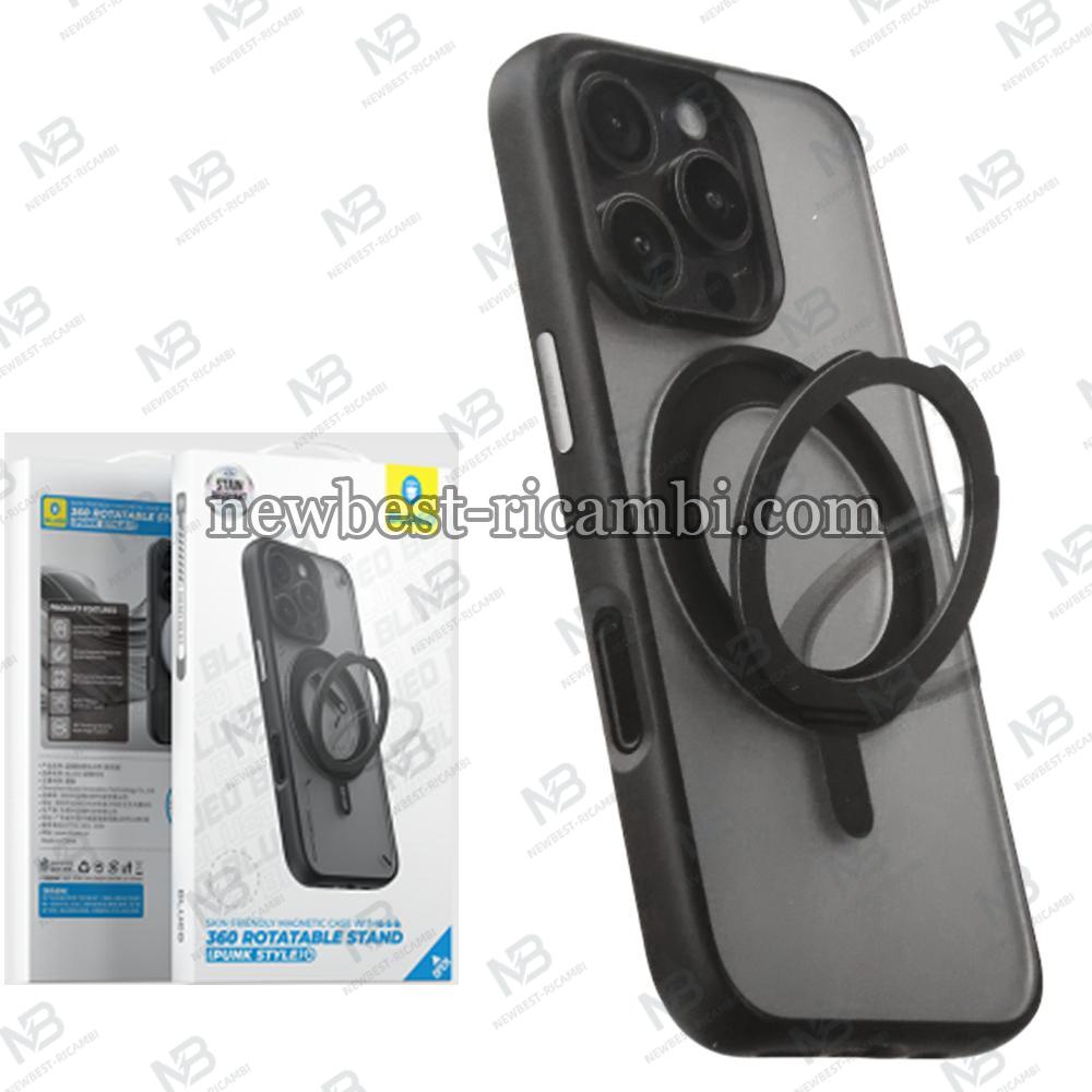 Blueo Skin Friendly Magnetic Case With 360 Rotatable Stand iPhone 16 Plus Black In Blister