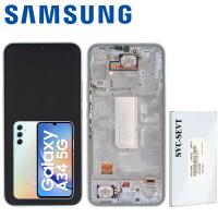 Samsung Galaxy A34 5G A346 Touch+Lcd+Frame Silver Service Pack