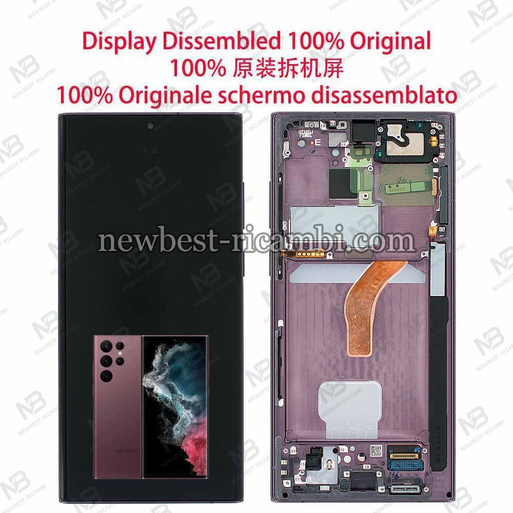 Samsung Galaxy S22 Ultra S908 Touch + Lcd + Frame Violet Disassembled Grade A