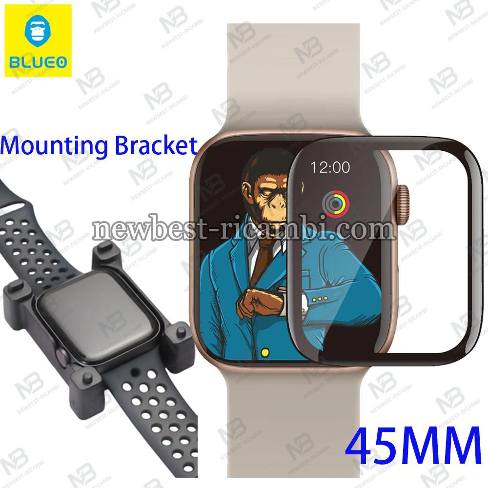 Blueo A Watch 3D Curved Edge Full Glue Protector Apple iWatch 7 / 8 / 9 45MM Black In Blister